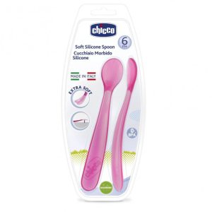 CHICCO SOFTLY SPOON BI PACK GIRL 6M+