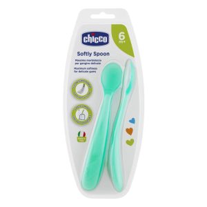 CHICCO SOFTLY SPOON BI PACK BOY 6M+